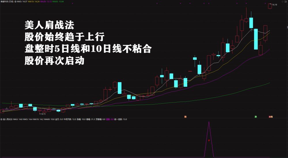 绝品指标二次起涨【美人肩战法】主力吸筹洗盘拉升趋势选股