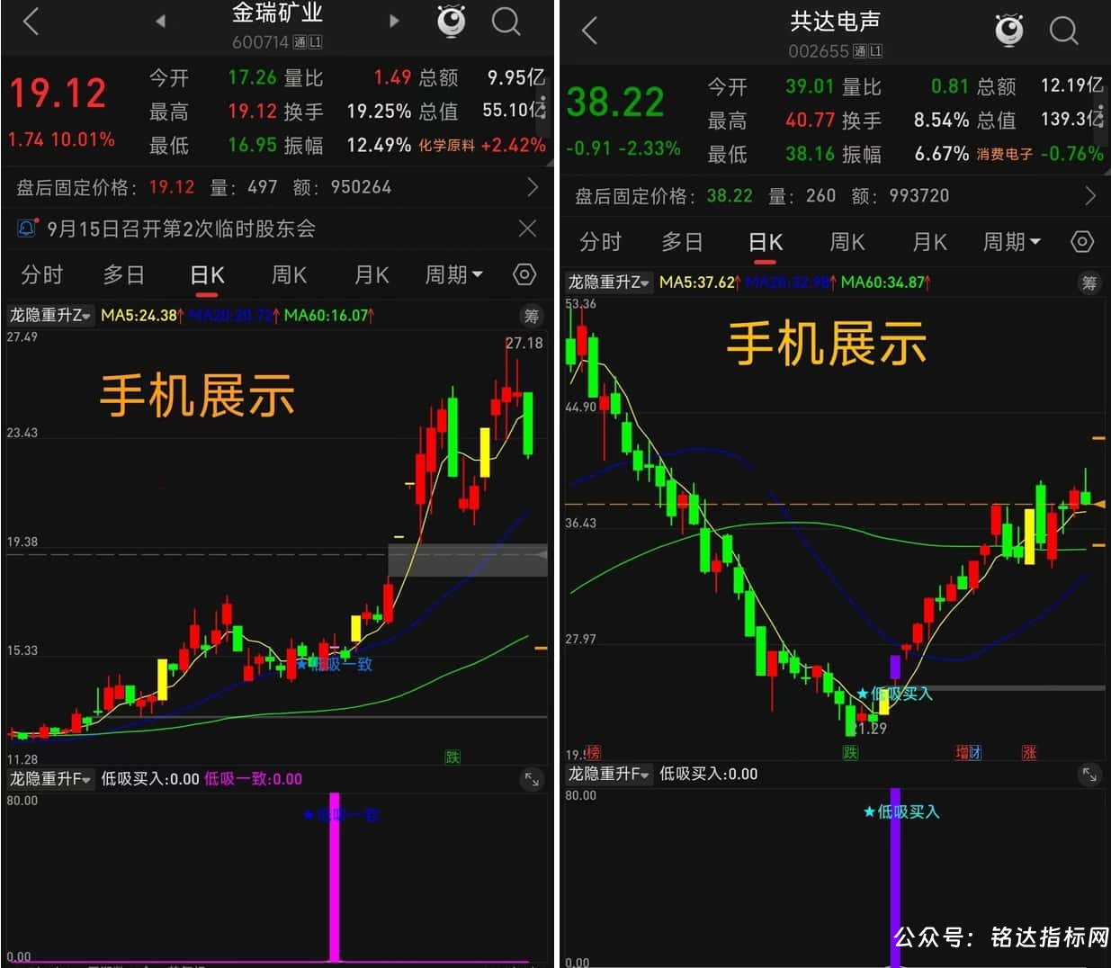 【龙隐重升】主副选指标 捕捉低位超跌 、 涨停后回调低吸再启动的信号 无未来通达信手机电脑通用 【龙隐重升】主副选指标 捕捉低位超跌 、 涨停后回调低吸再启动的信号 无未来通达信手机电脑通用