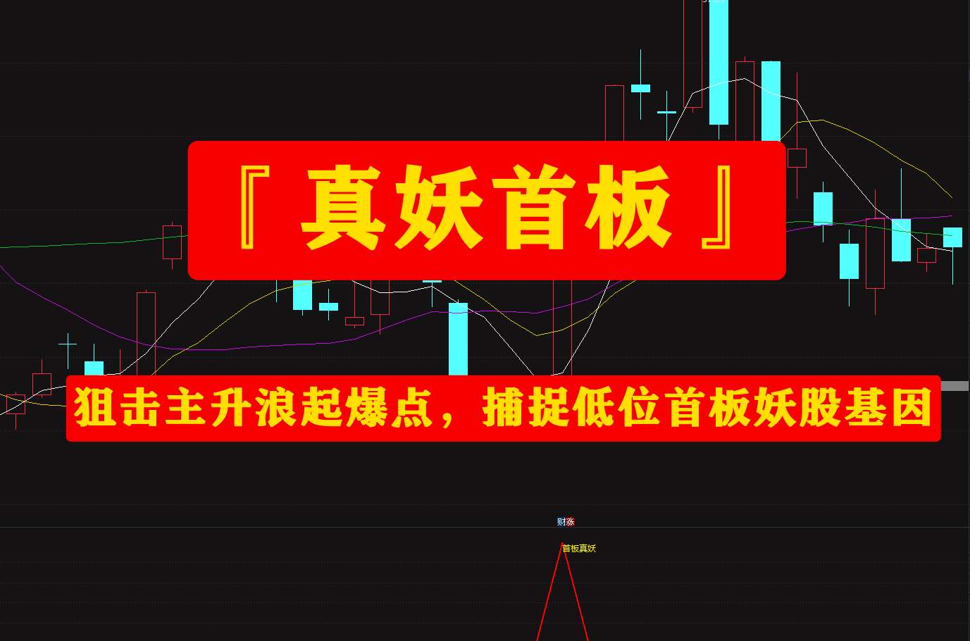 打板指标『真妖首板』指标套装，狙击主升浪起爆点，捕捉低位首板妖股基因
