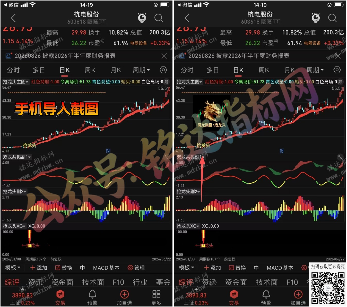 通达信【擒龙操盘●抢龙头】多周期共振与量化操盘信号的一体化工具，1主3副1选股