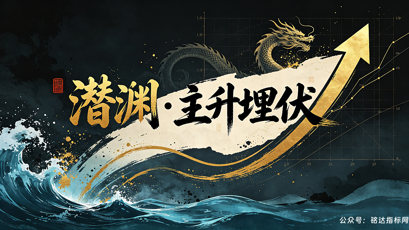 潜渊 · 主升埋伏 PRO 交易系统，三重底部共振 + 五道过滤 + 完整交易链，中线波段低吸埋伏神器【主图|副图|选股】