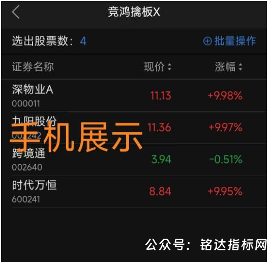 【竞鸿擒板】竞价排序选股 快速从全市场筛选当日冲高潜力标的,信号结果全天不变电脑手机端能使用 【竞鸿擒板】竞价排序选股 快速从全市场筛选当日冲高潜力标的,信号结果全天不变电脑手机端能使用